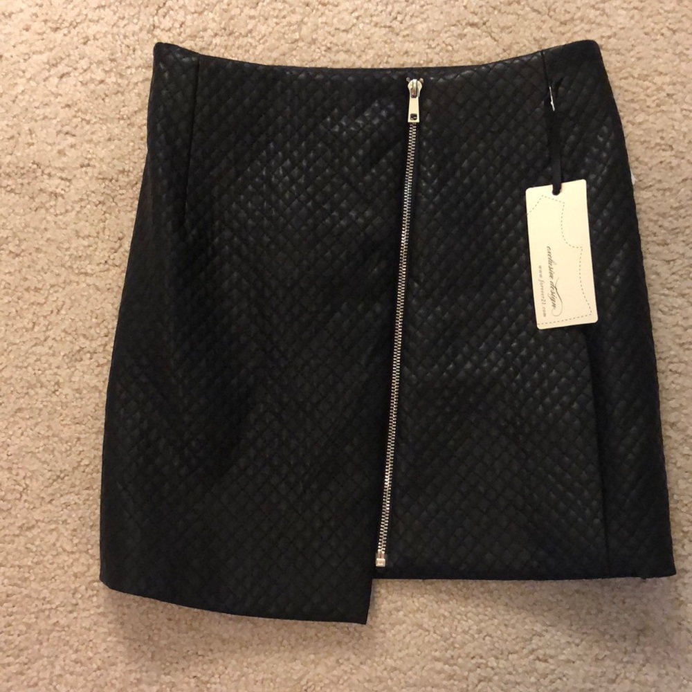 Forever21 Black Leather Zipper Skirt
